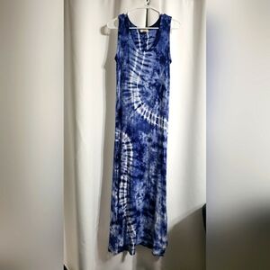 Style & Co. Navy Tie-Dye Maxi Dress Size S